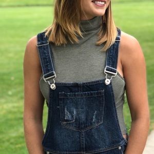 Crop mock turtle neck tank top